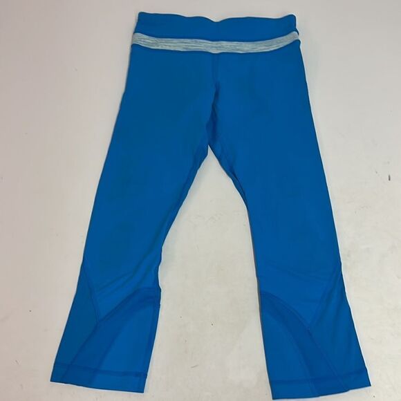 Lululemon Run Inspire Crop II Beach Blanket Blue Wee Are From Space Aqua C34 - Picture 2 of 8
